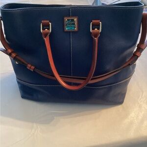 Dooney and Bourke Pebbled Leather Tote Blue, Like New, 11 X 15 X 7.5